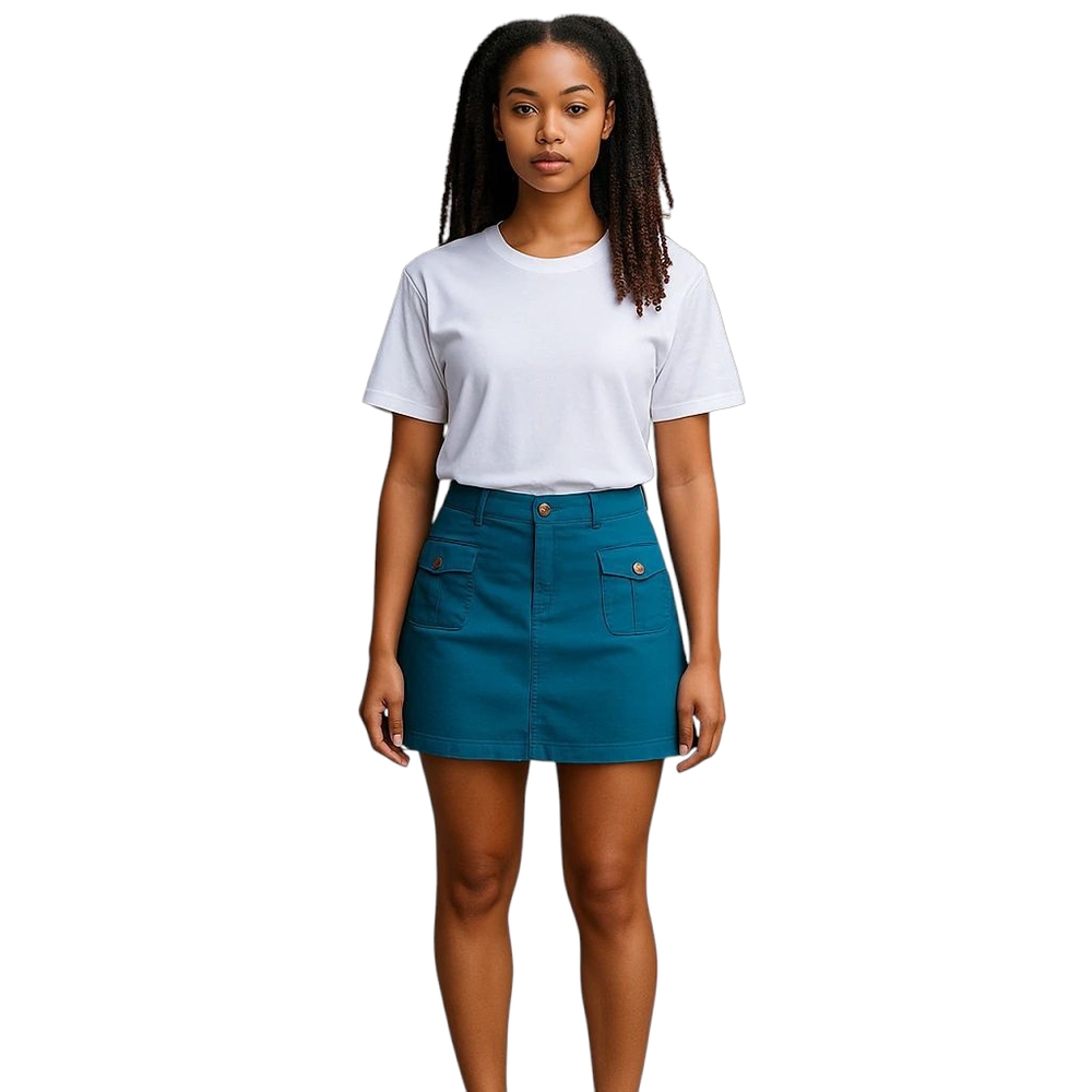 White Stag Ulitity Skort Women 14 Turquoise Patch Pockets Cotton Beach Camp